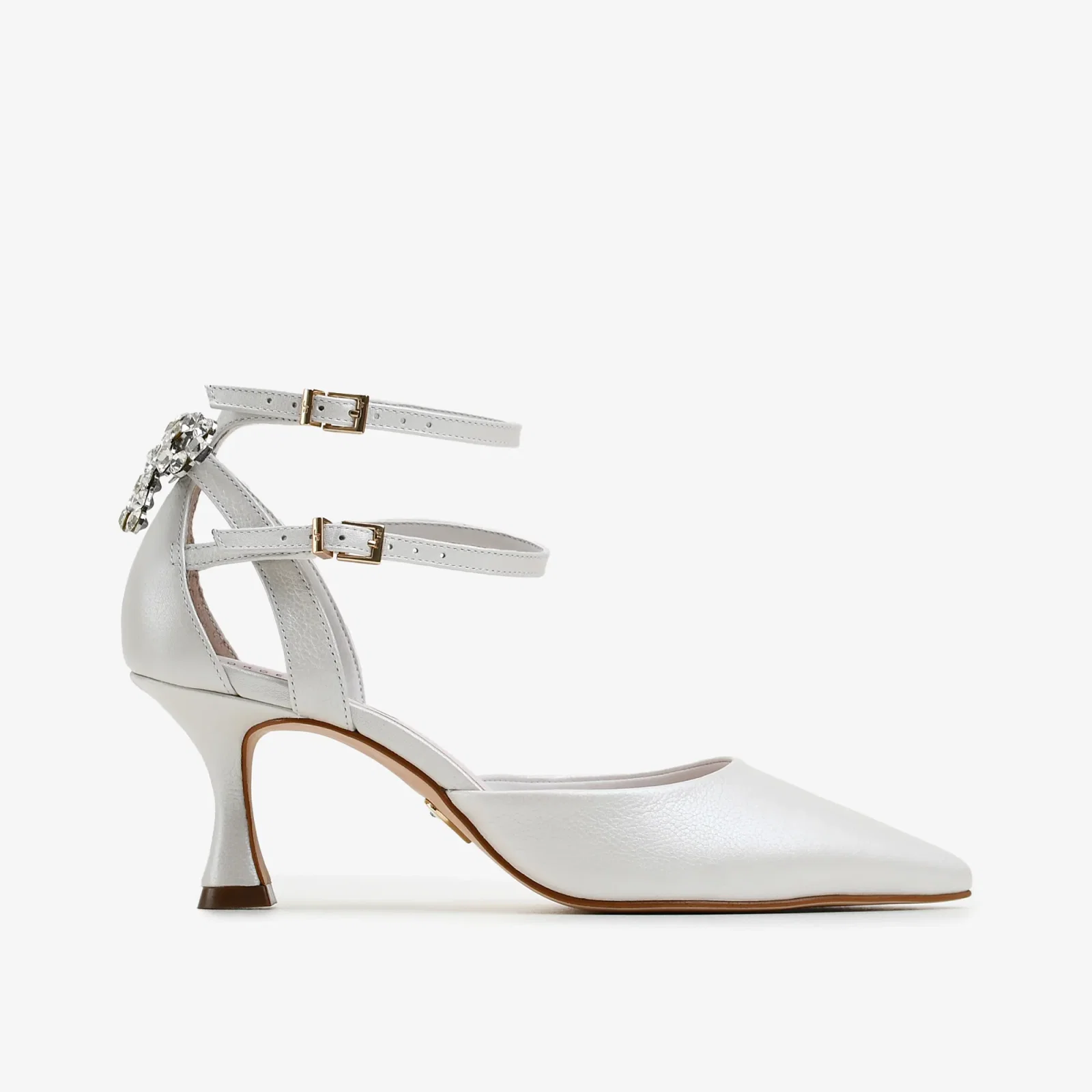 Scarpin Branco Say Yes Couro Acetinado — imagem 1