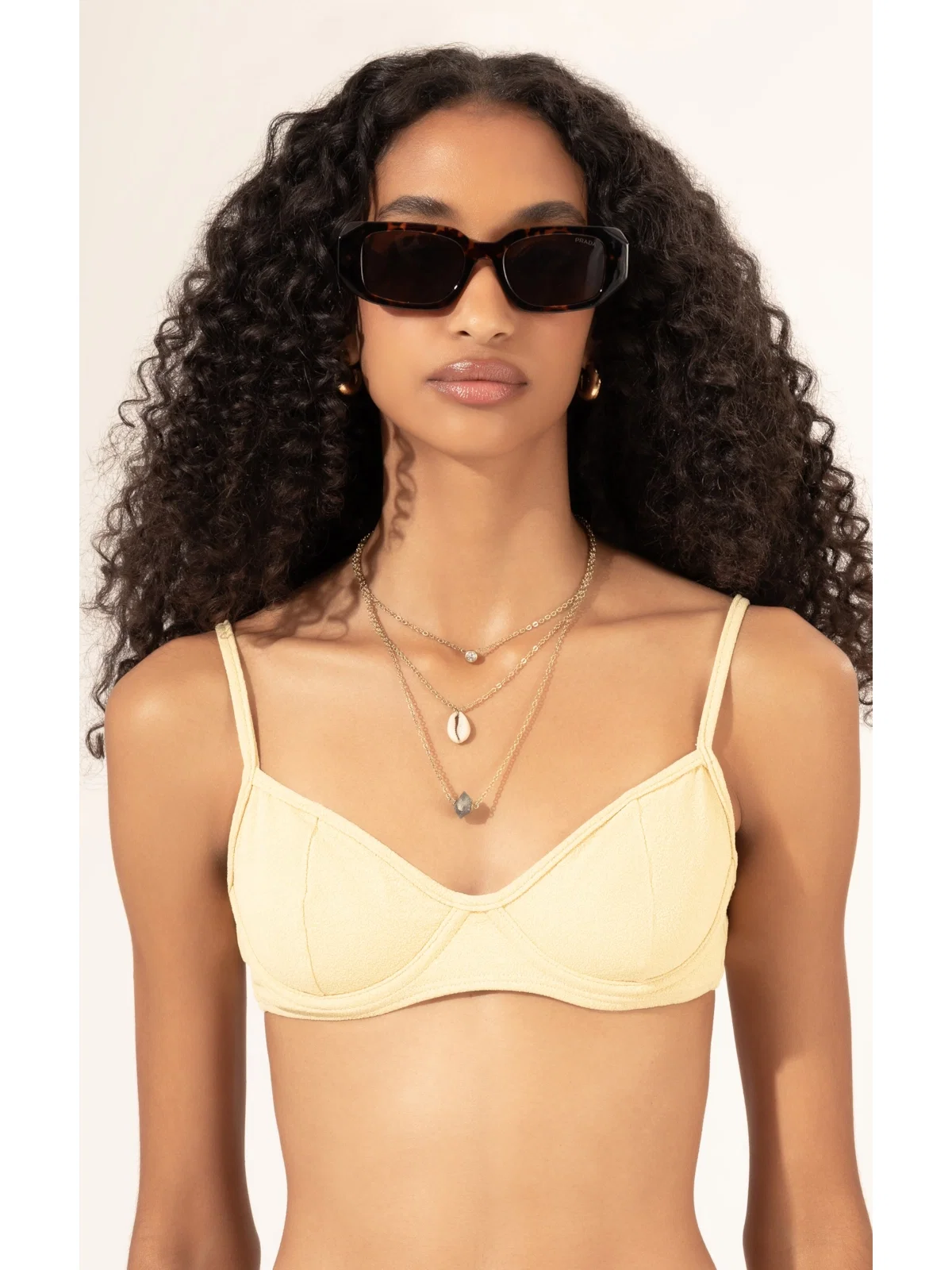 Top Meia Taça Madonna Comfort Bobby Amarelo Manteiga