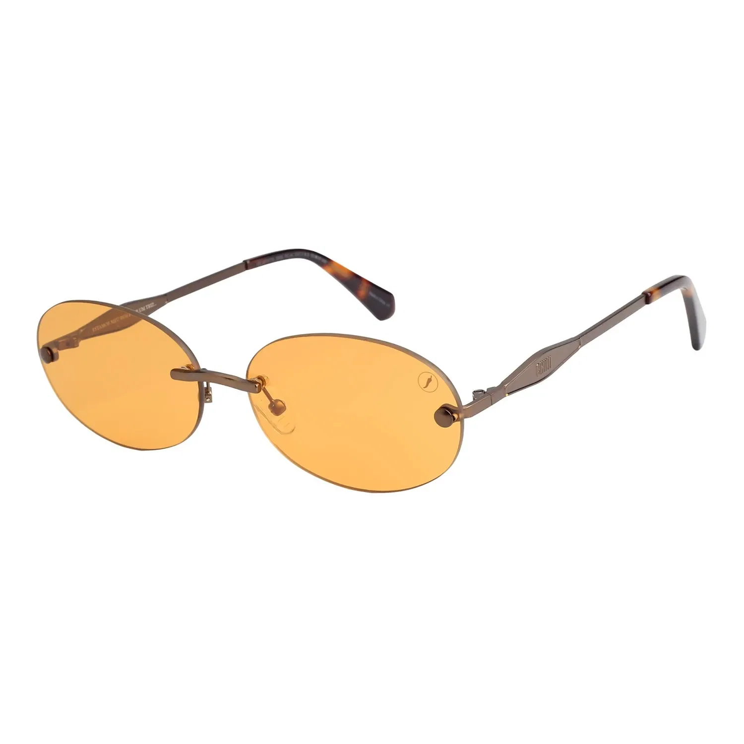 Óculos de Sol Feminino Cazuza Metal Redondo Amarelo