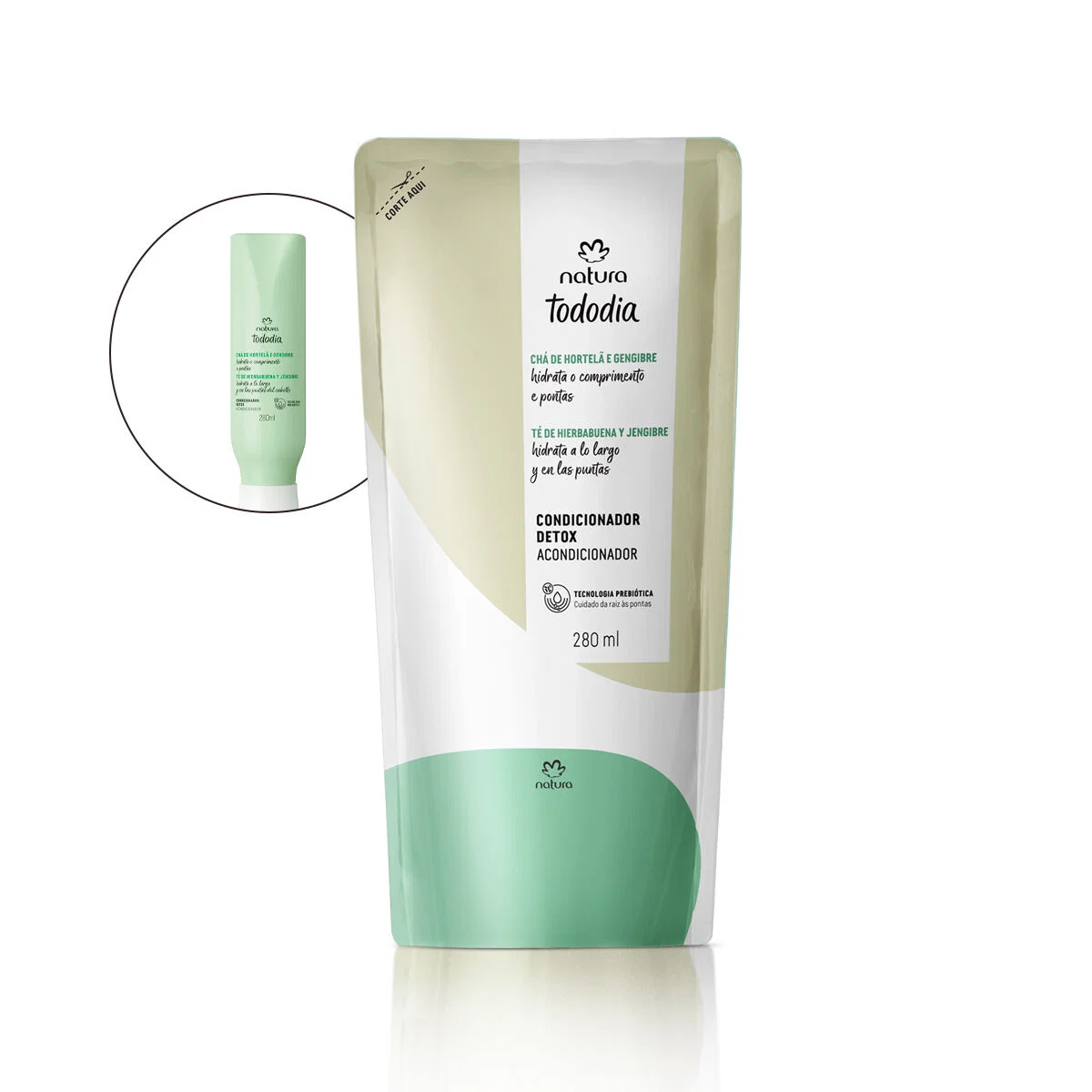 Refil Condicionador Detox Tododia Chá de Hortelã e Gengibre 280 ml