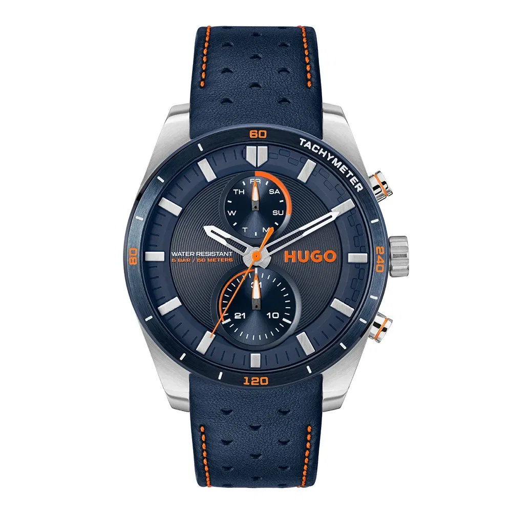 Relógio Hugo Masculino Couro Azul 1530371