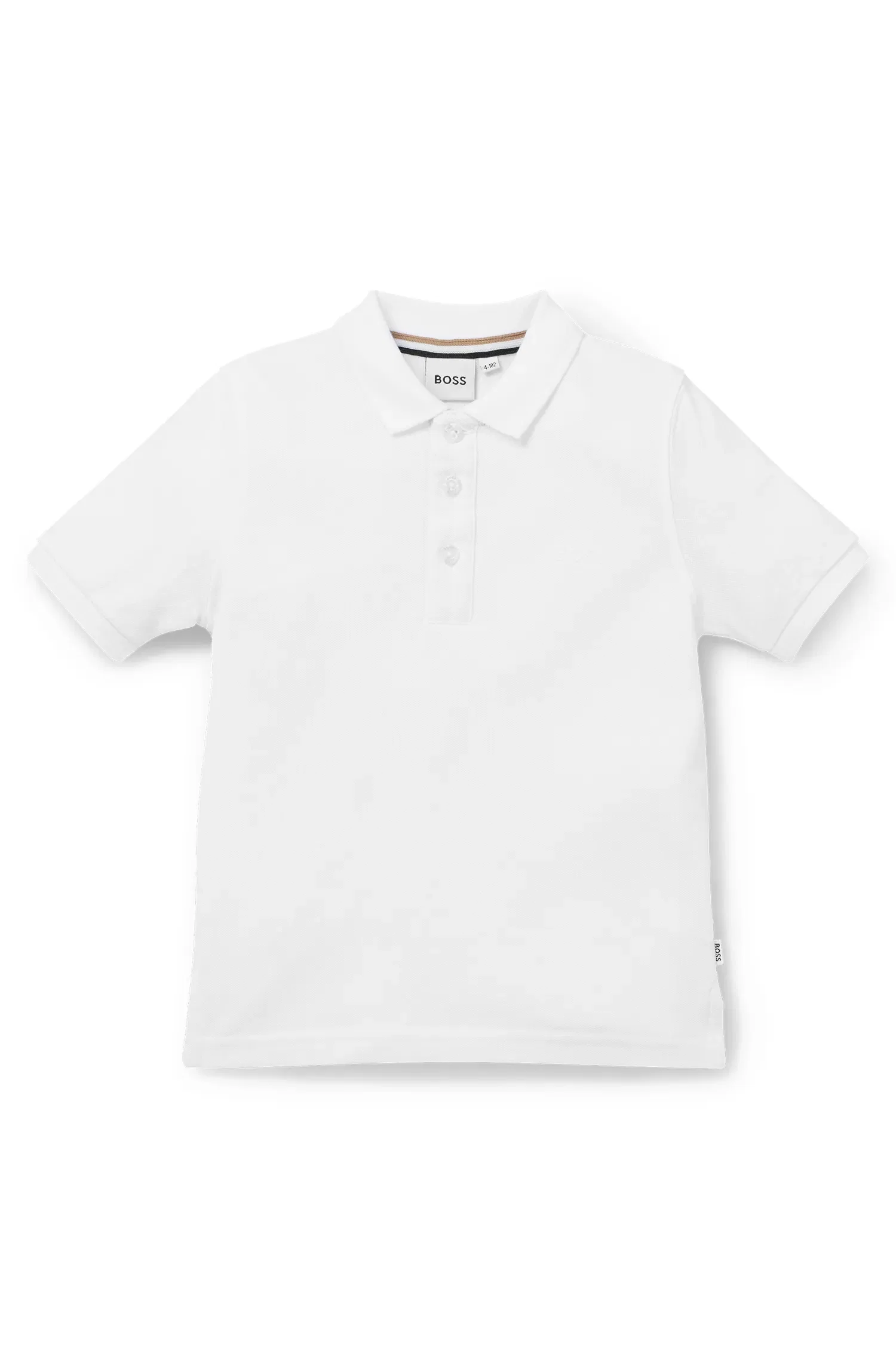 Polo Infantil De Malha De Algodão Flexível Com Listras Assinaturas — imagem 1