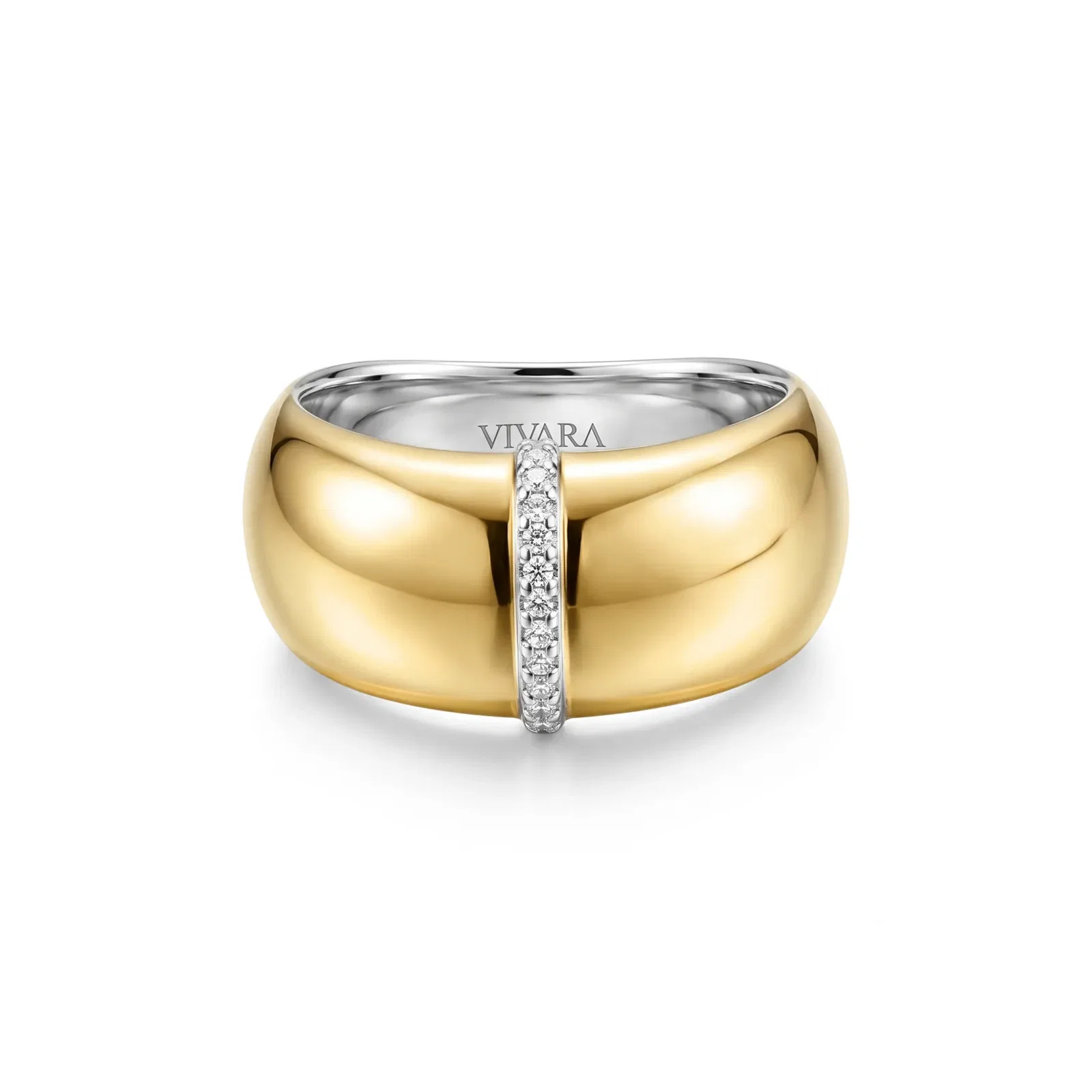 Anel Santorini em Prata 925 e Ouro Amarelo 18k com Diamantes 0,05 ct — imagem 1