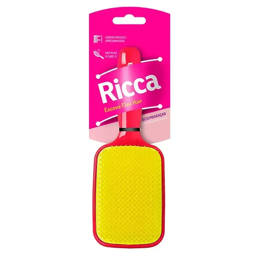 Escova de Cabelo Ricca Raquete Flex Pink