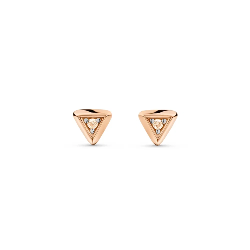 Brinco Way em Ouro Rosé 18k com Safira Champanhe — imagem 1