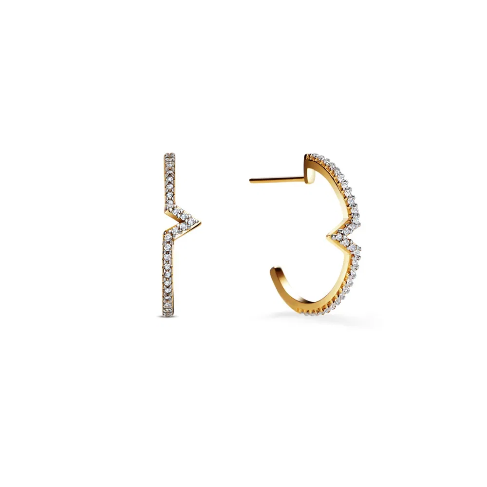 Argola Vivara em Ouro Amarelo 18k com Diamantes 0,29ct, 20mm — imagem 1