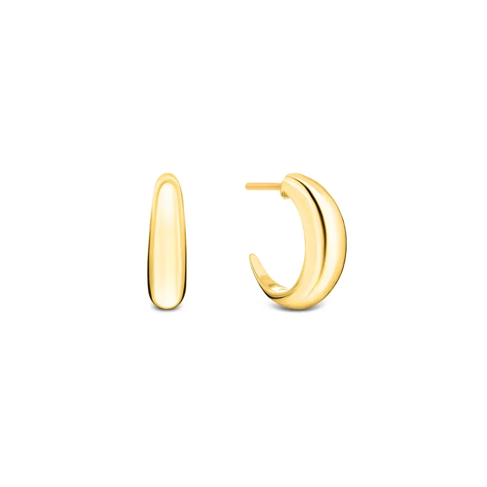 Argola Bombe em Ouro Amarelo 18k, 15mm — imagem 1