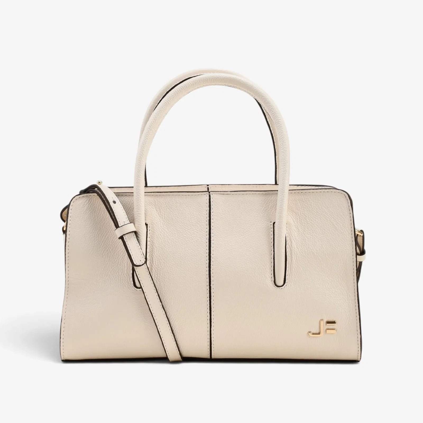 Bolsa Baú Off White Algodão Couro