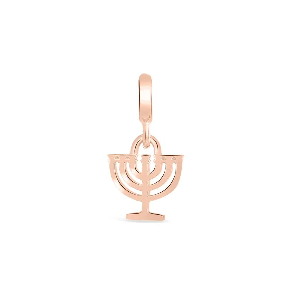 Pingente Life Religioso Menorah em Liga Rosé com Banho de Ouro Rosé 18k — imagem 1