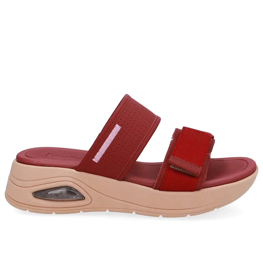 Tamanco Salto Plataforma Couro Vermelho Fecho-Flex — imagem 1