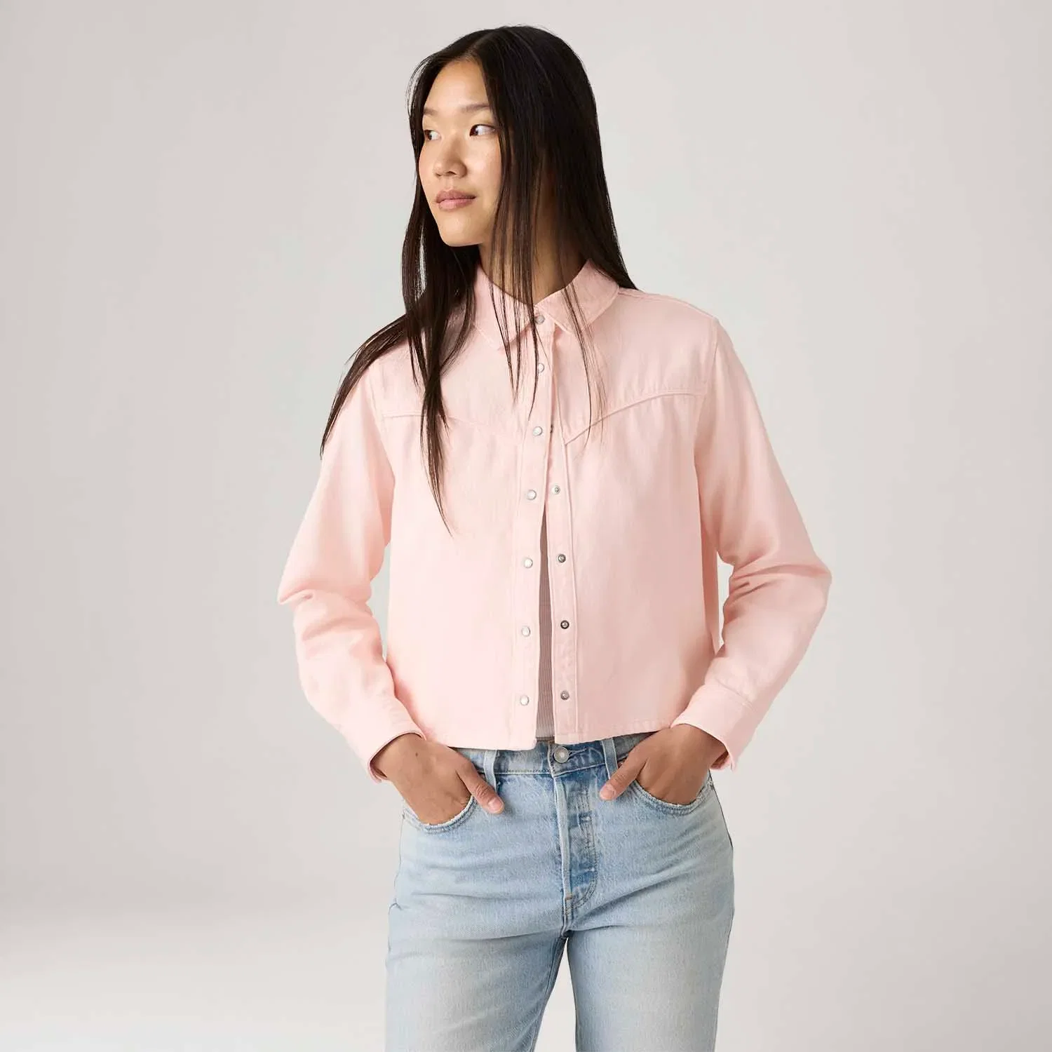 Camisa Jeans Levi's® Logan Tencel Rosa — imagem 1