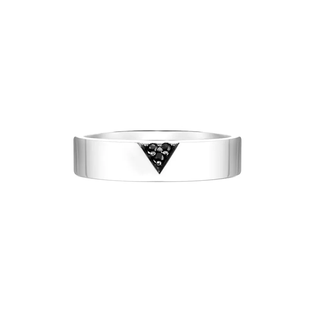 Anel Vivara em Prata 925 com Safiras Negras, 4mm — imagem 1
