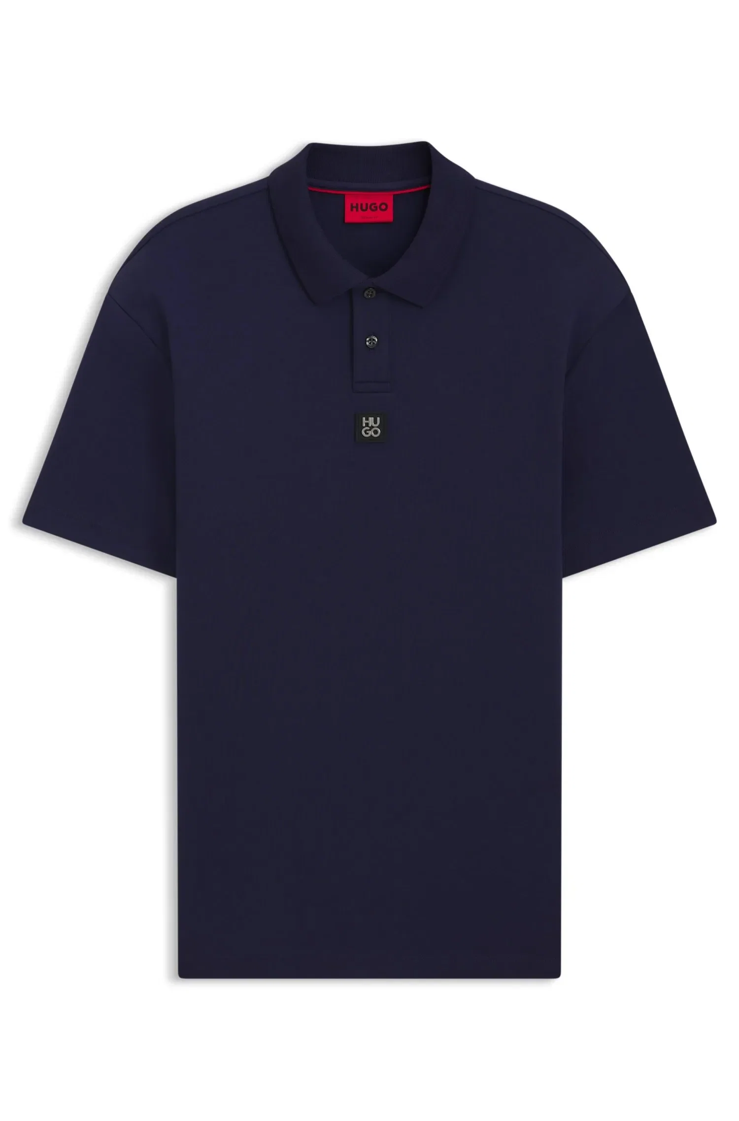 Polo De Algodão Entrelaçado Com Logo Sobreposto