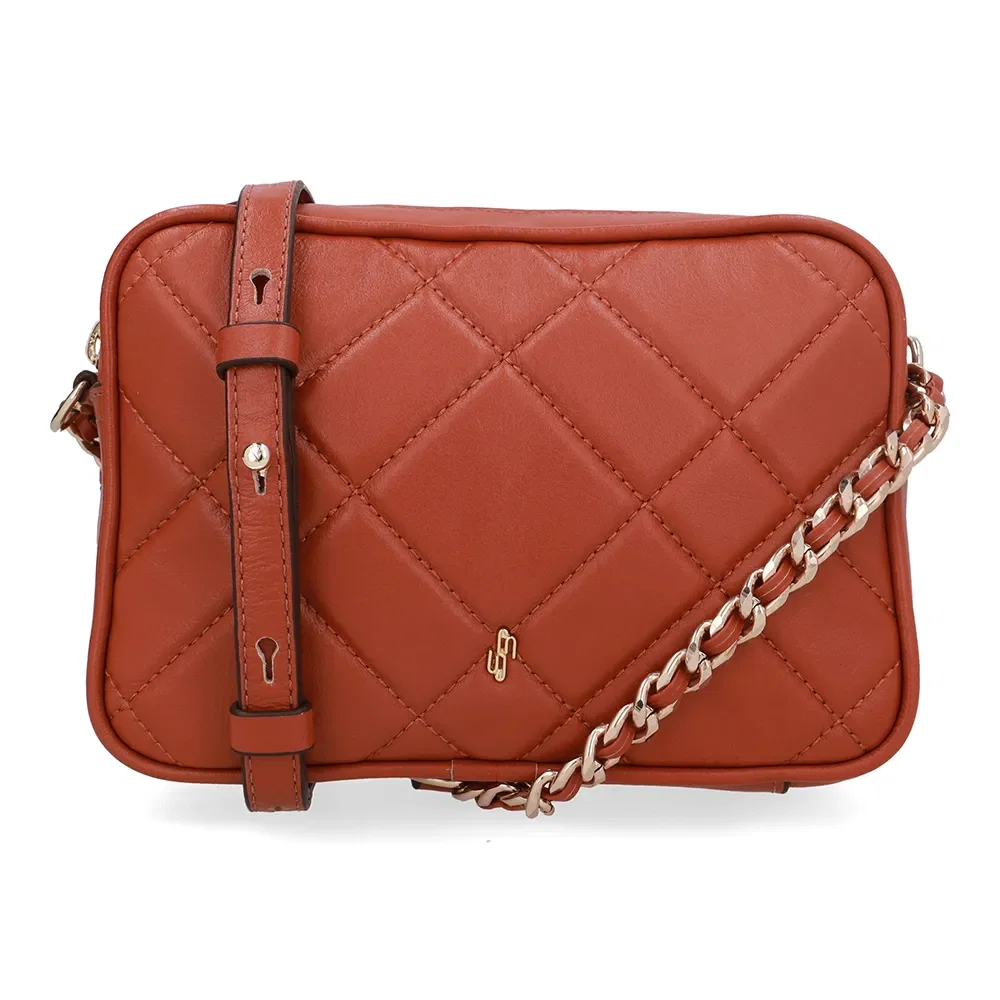Bolsa Tiracolo Couro Marrom Matelassê