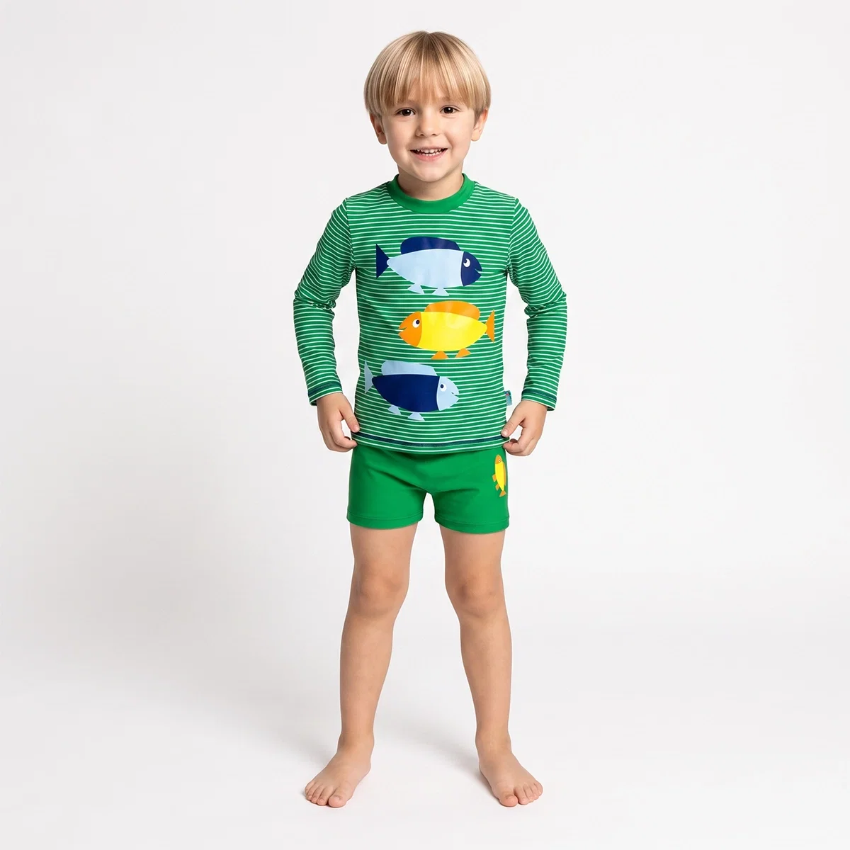 Conjunto Praia Kids Colors Fish Lycra Print Proteção Uv 50+ Tip Top