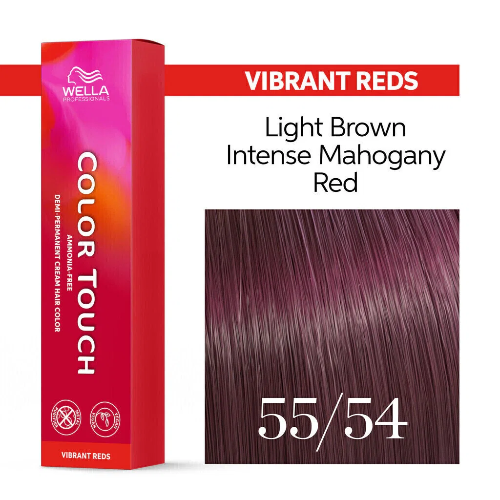 Tonalizante Wella Color Touch 55/54 Castanho Claro Intenso Acaju Avermelhado