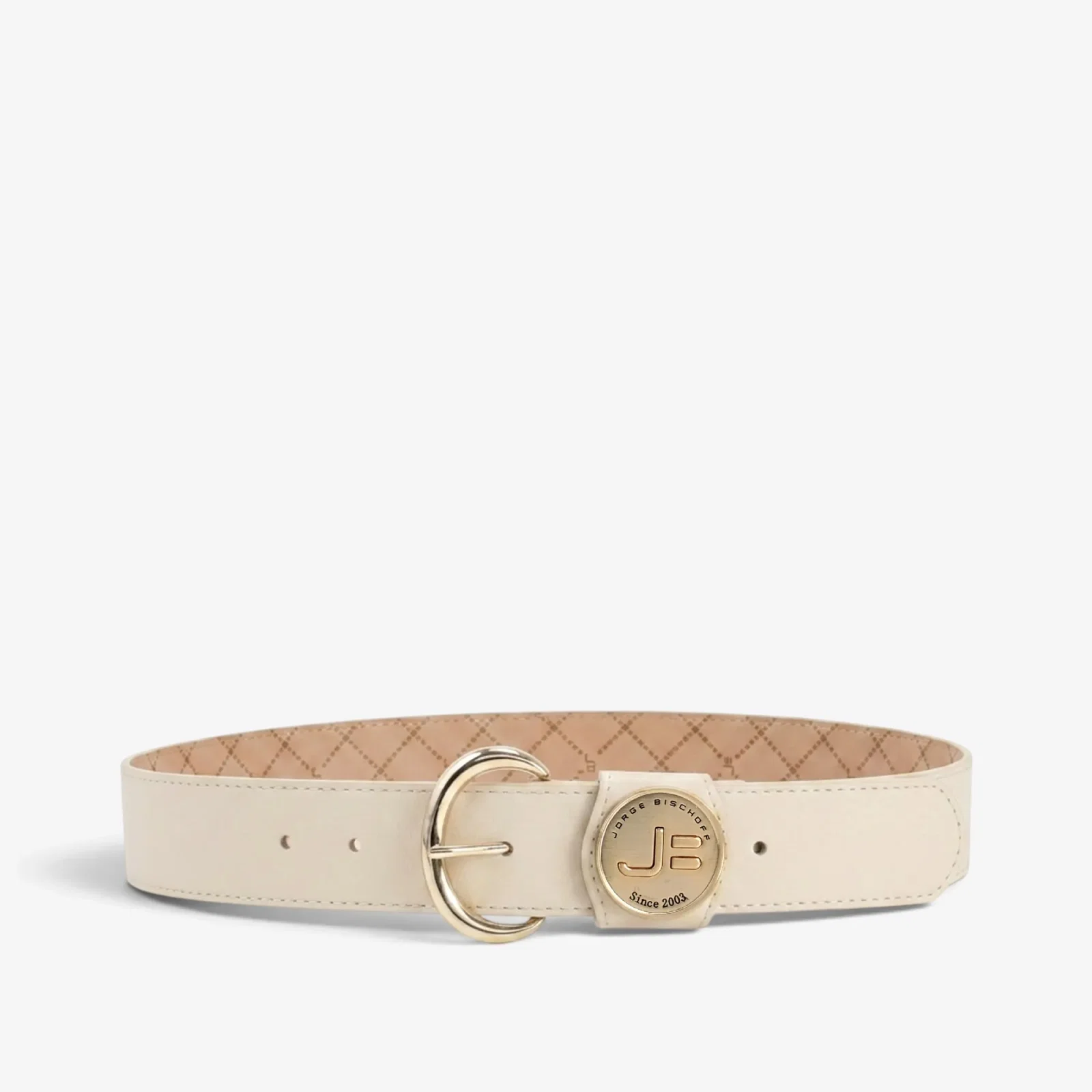 Cinto Off White Algodão Jb Couro
