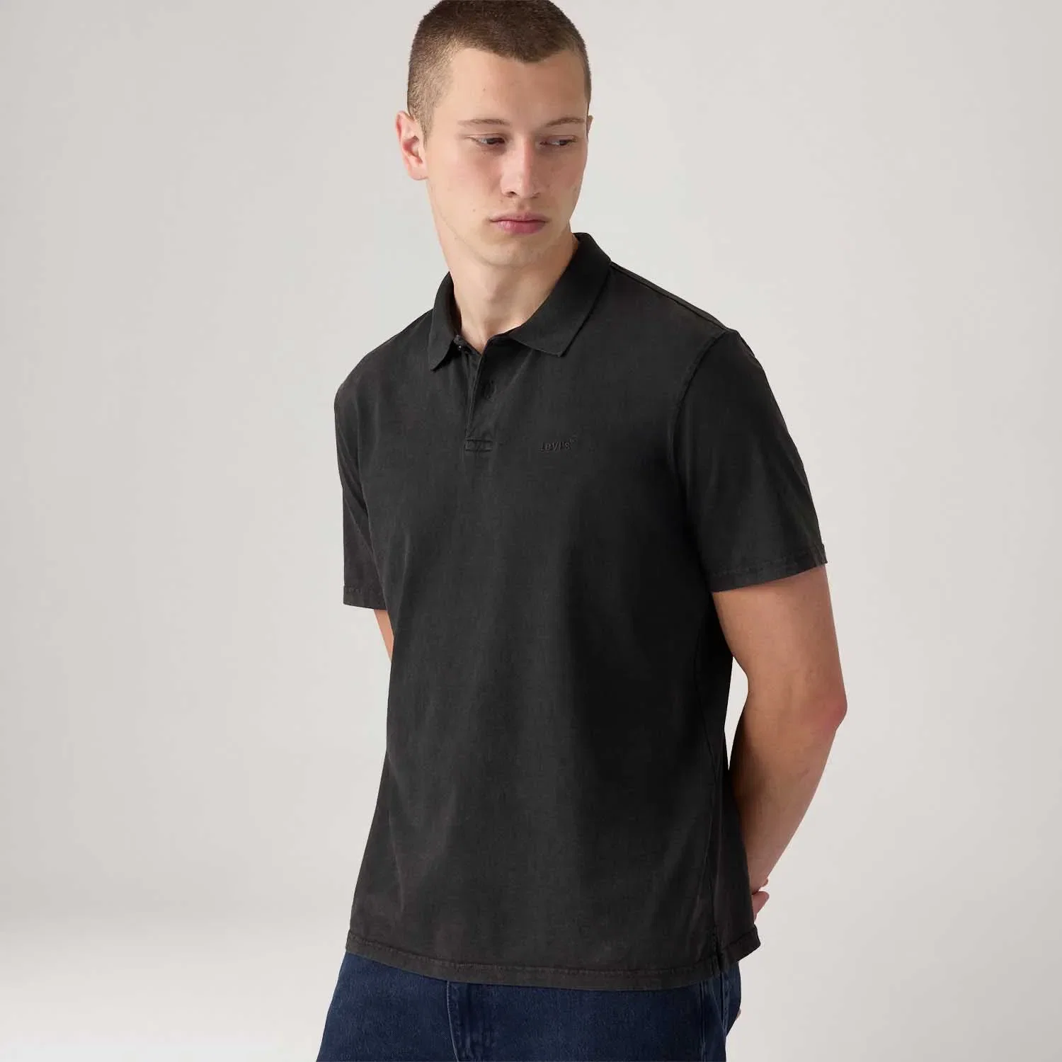 Polo Levi's® Authentic Cinza Escuro Manga Curta — imagem 1