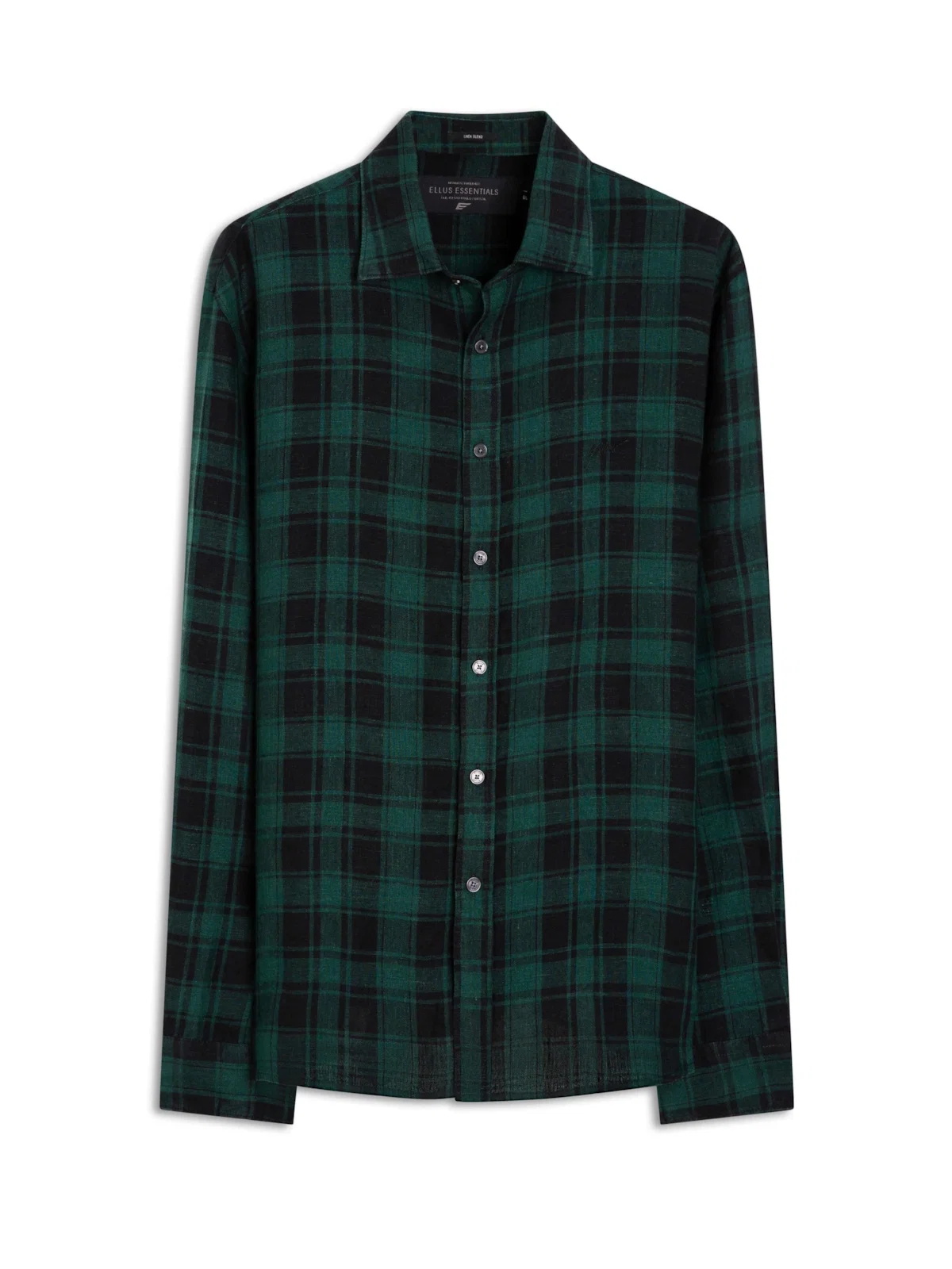 Camisa Xadrez Linho Madra Palid Verde Escuro — imagem 1