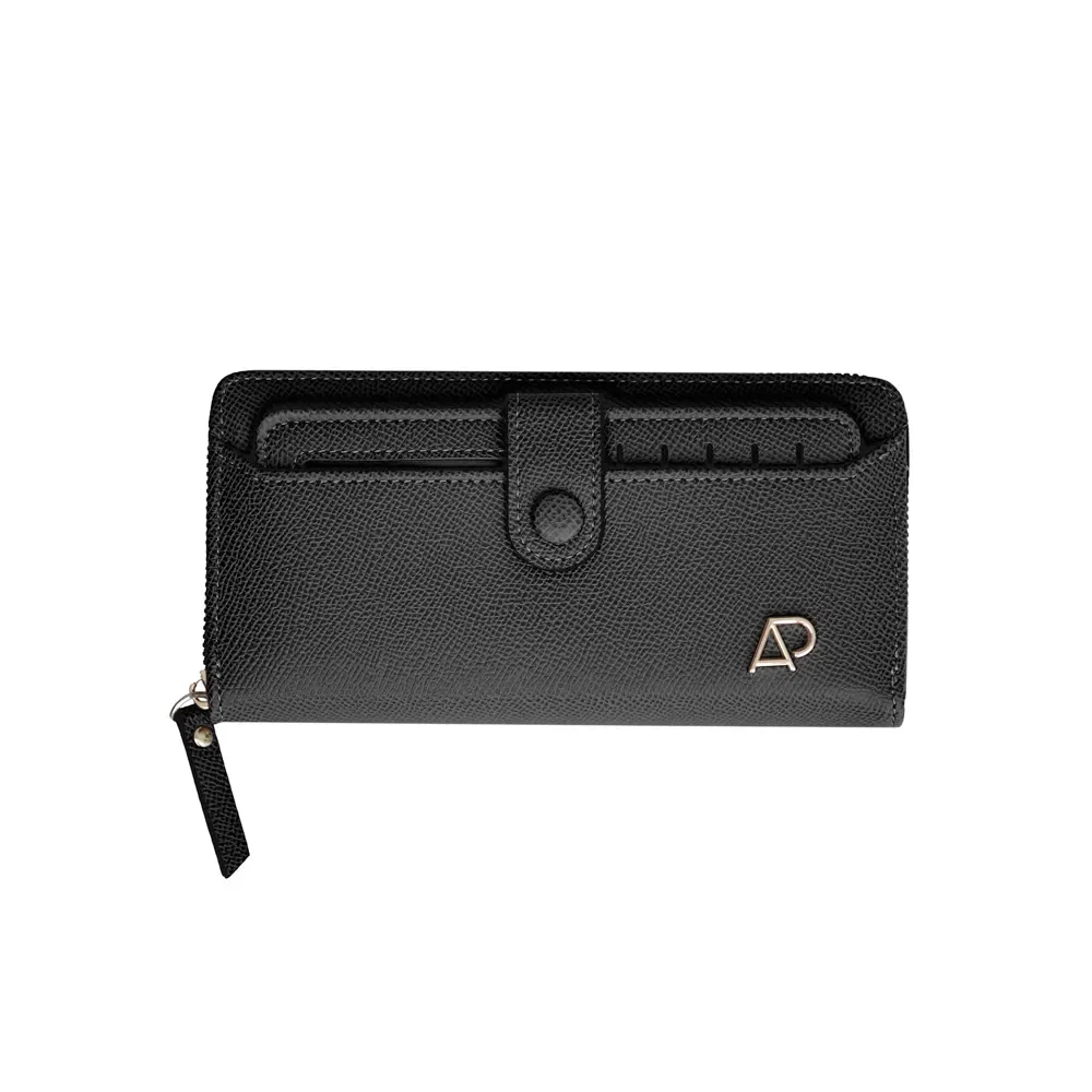 Carteira Feminina Dupla Retangular Grande Preto