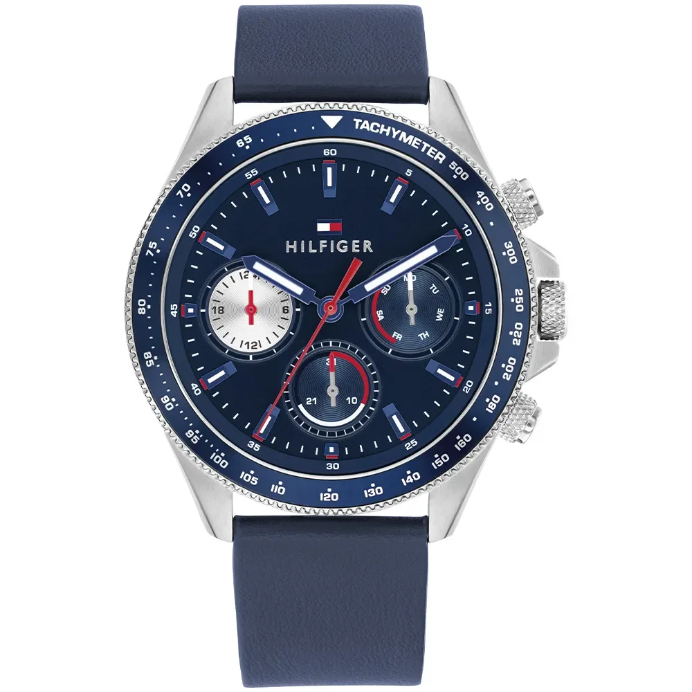 Relógio Tommy Hilfiger Clark Masculino em Couro Azul 1792209