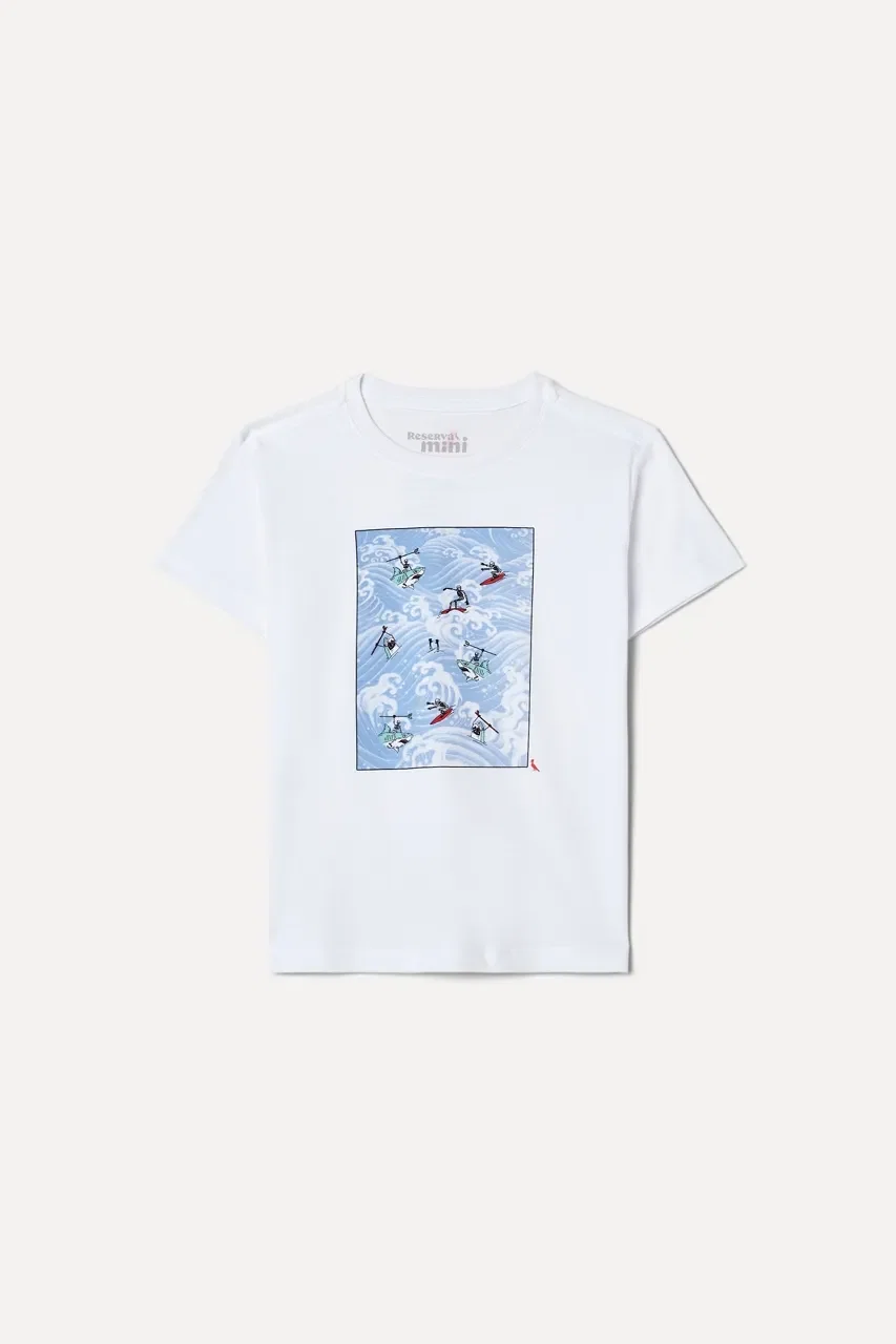 Camiseta Mini Sm Estampa Esqueletos Surf — imagem 1