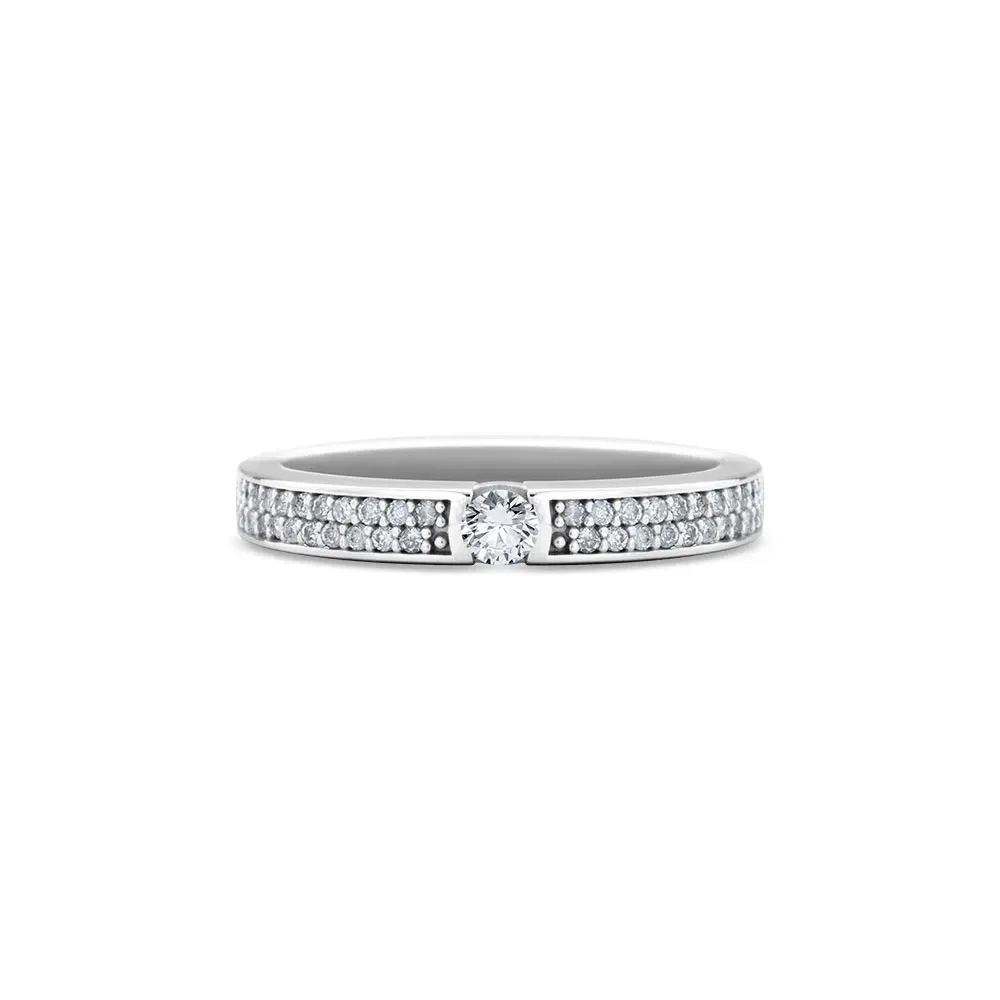 Anel Solitário Promise em Ouro Branco 18k com 0,29ct de Diamante — imagem 1
