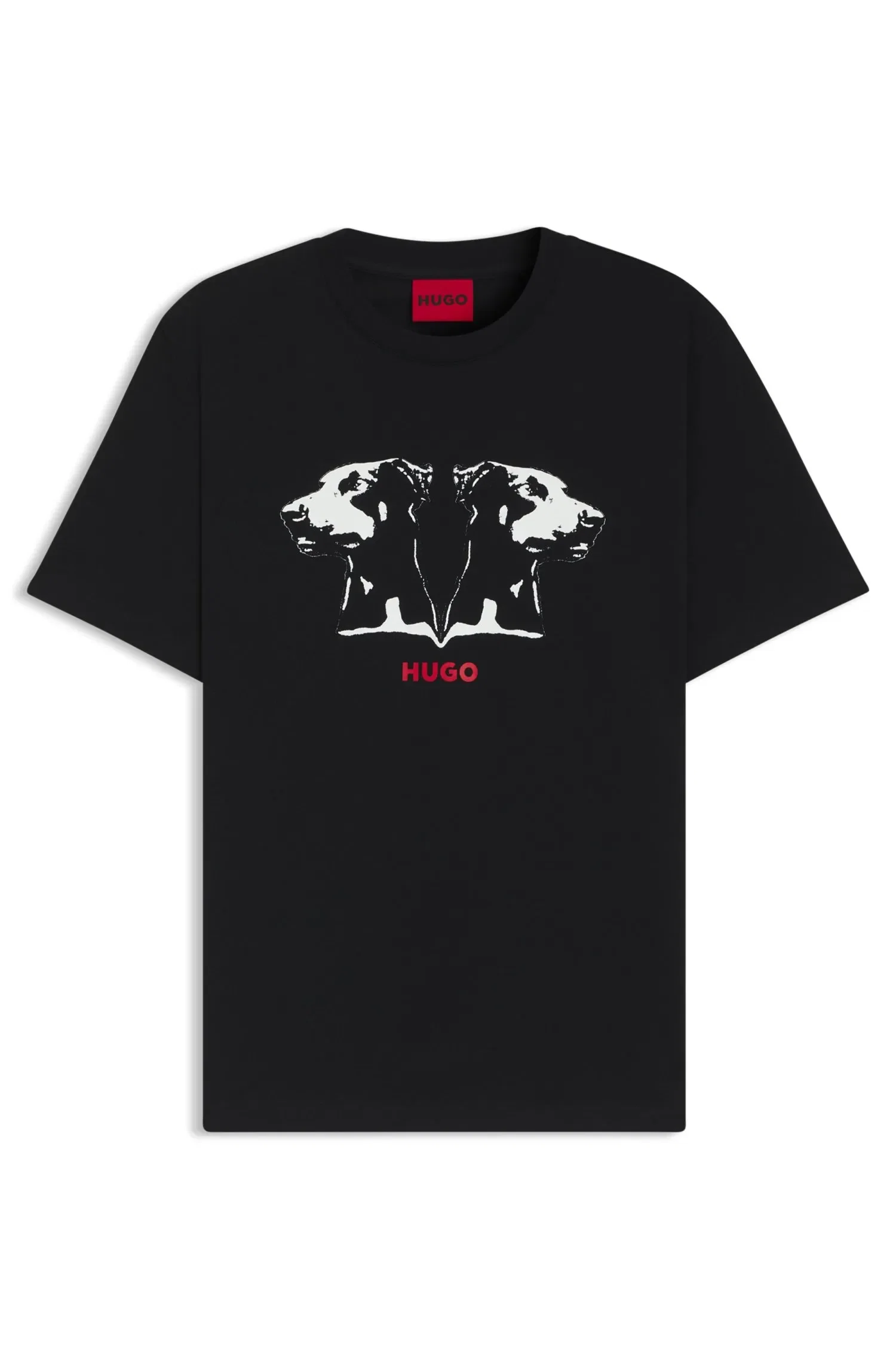 Camiseta De Algodão Com Estampada De Dobermann