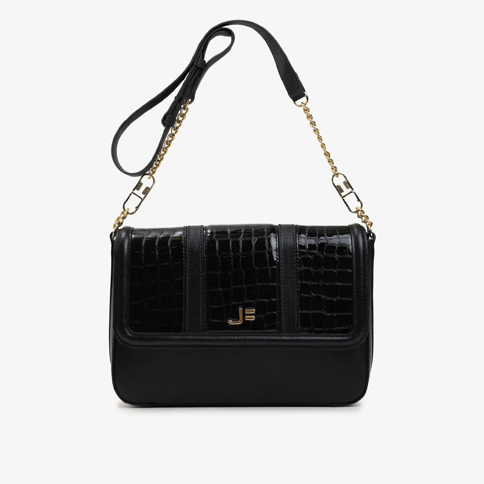 Bolsa Transversal Preto Couro
