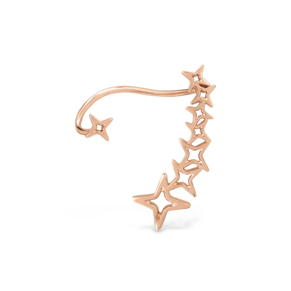 Brinco Life Ear Cuff Star II em Liga Rosé com Banho de Ouro Rosé — imagem 1