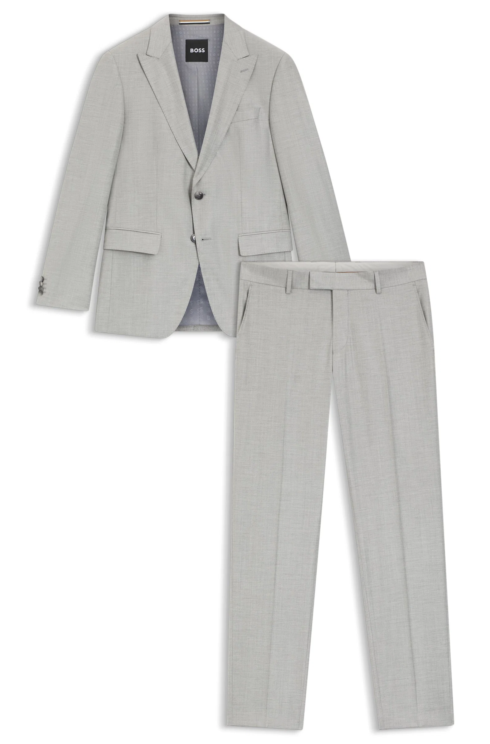 Terno De Duas Peças Slim Fit Em Mistura De Lã