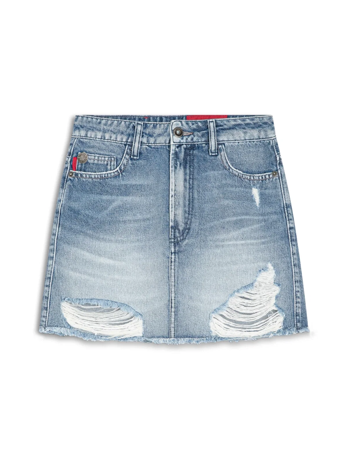 Saia Vintage Denim Emma Lav.Medio C/ Puidos — imagem 1
