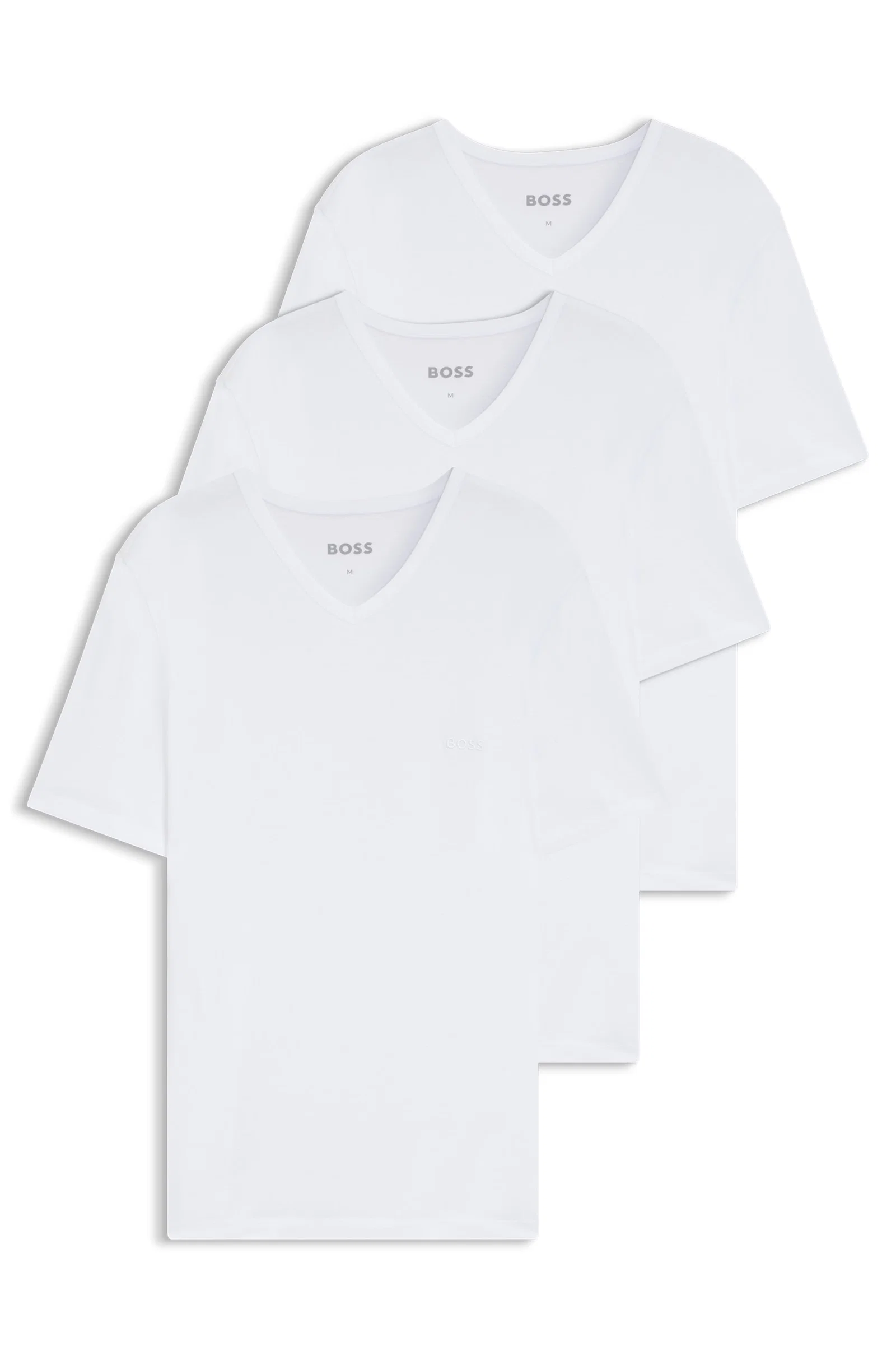 Pack De 3 Camisetas Com Gola Em V Em Jersey De Algodão — imagem 1