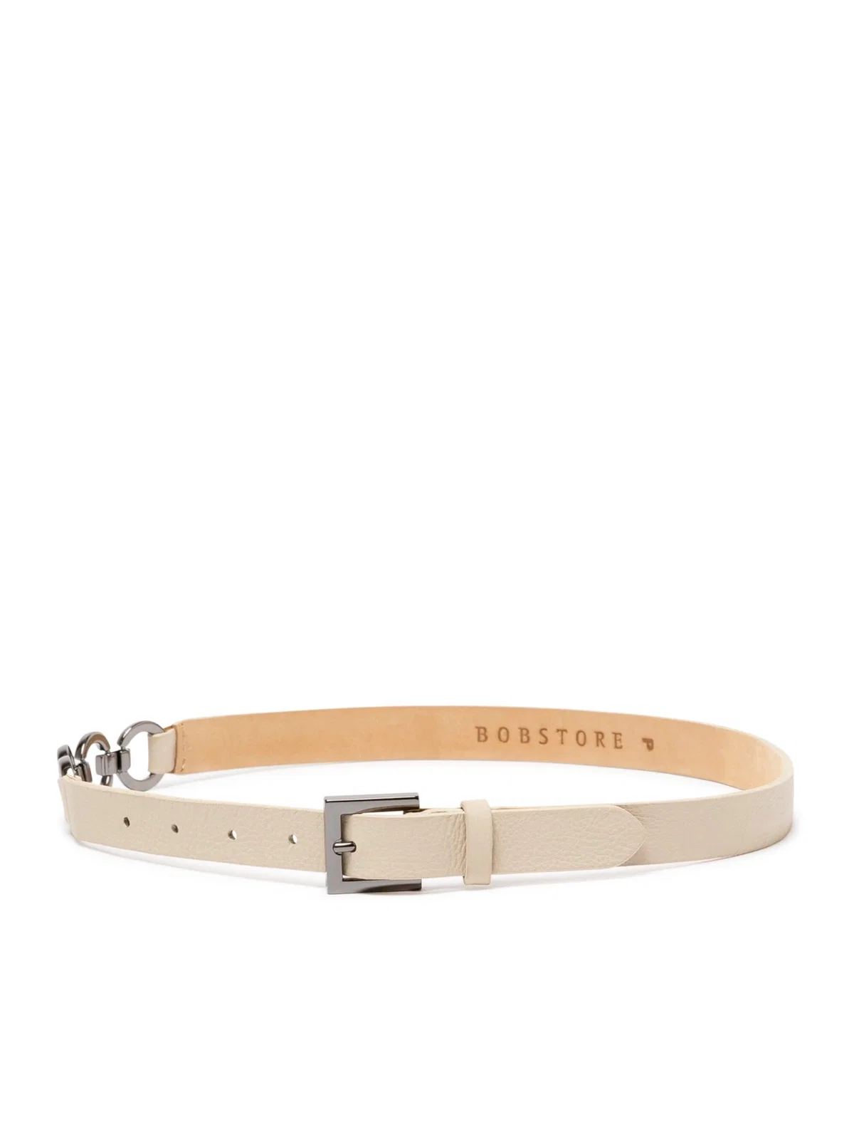 Cinto Couro Corrent Off White