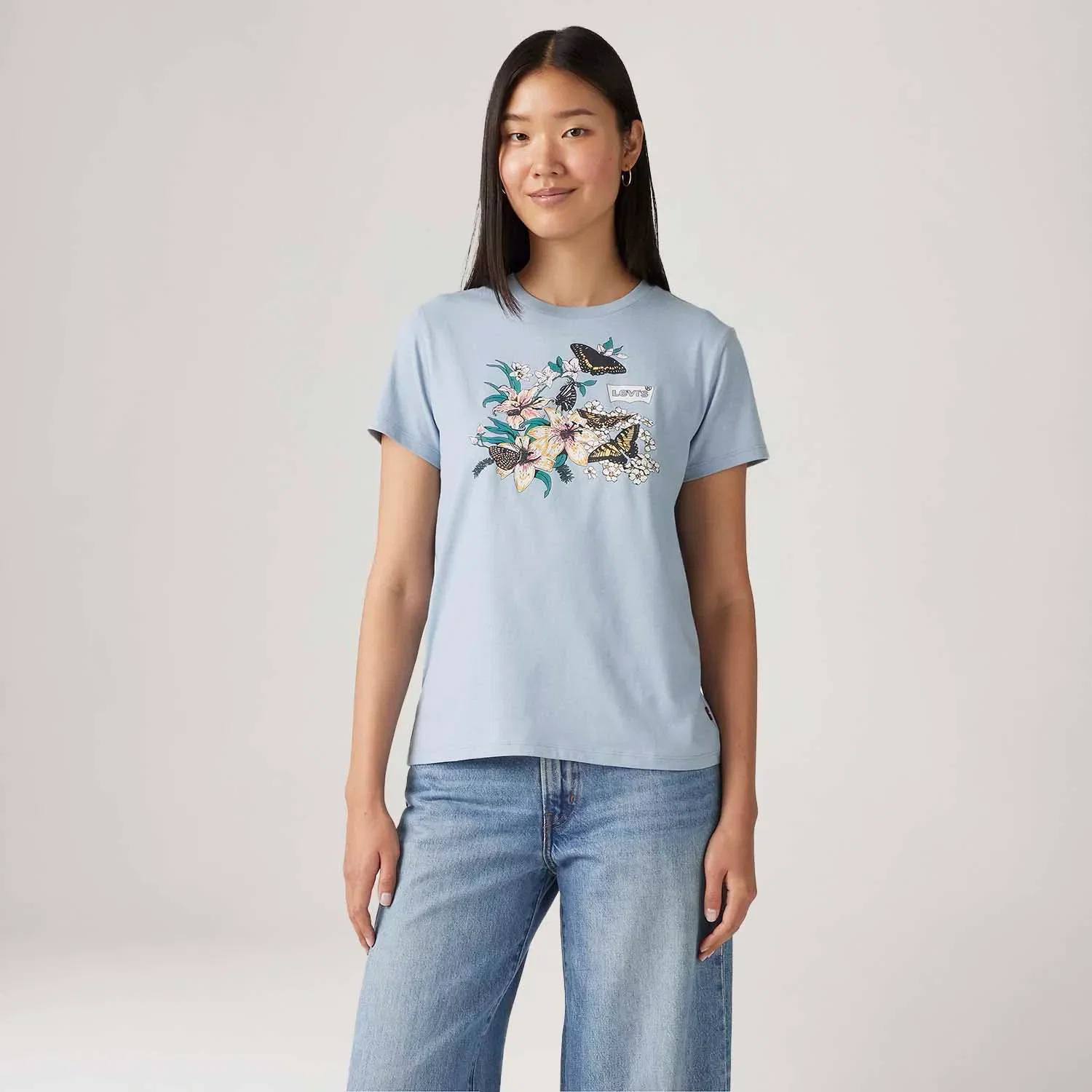 Camiseta Levi's® The Perfect Tee Azul Manga Curta — imagem 1