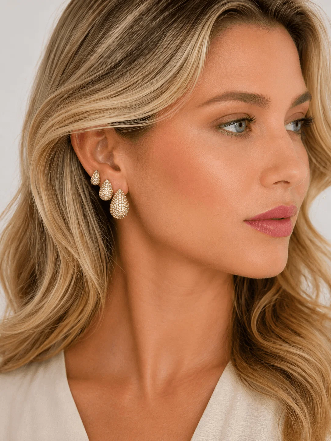 Kit Brinco Gota Strass - Dourado
