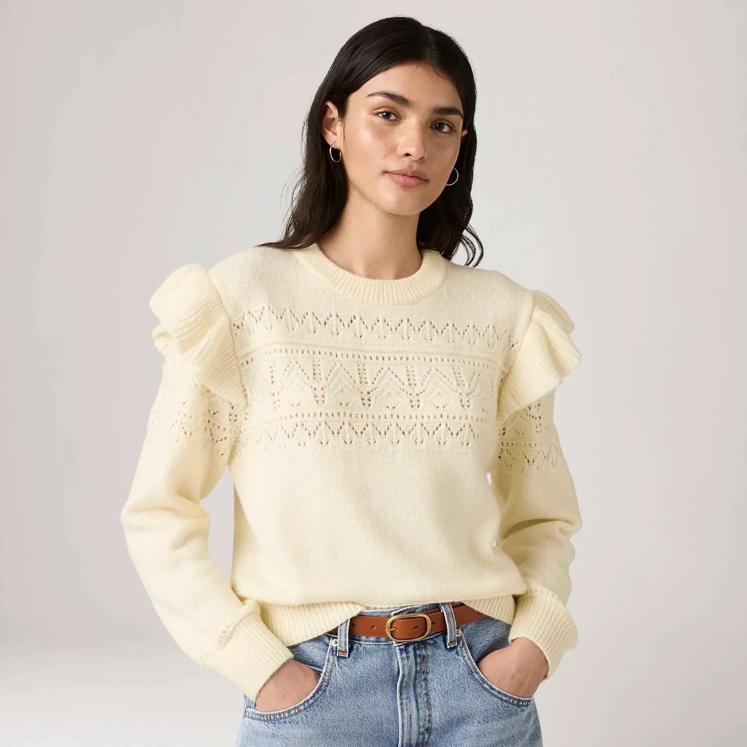 Suéter Levi's® Shane Flutter Amarelo Manga Longa — imagem 1