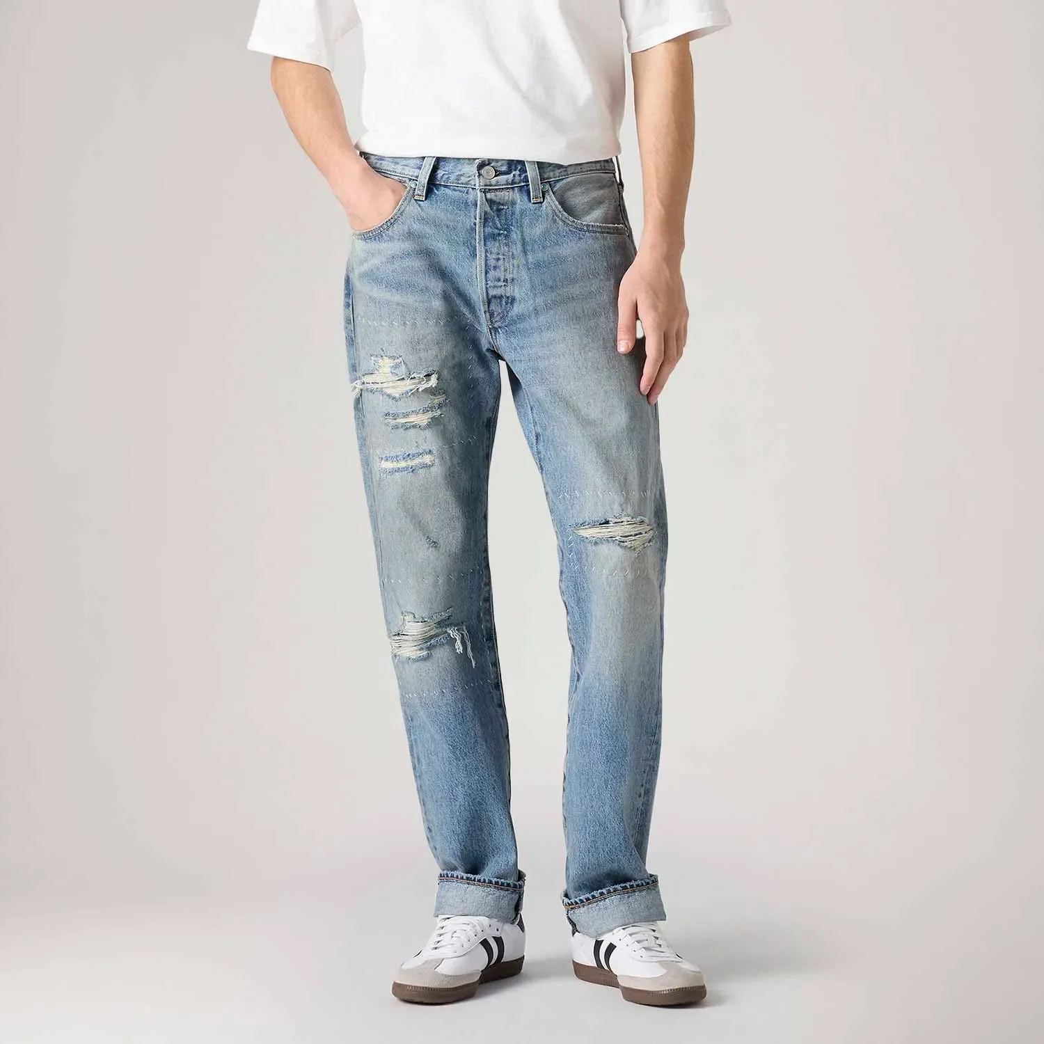Calça Jeans Levi's® 501® Original Lavagem Clara — imagem 1
