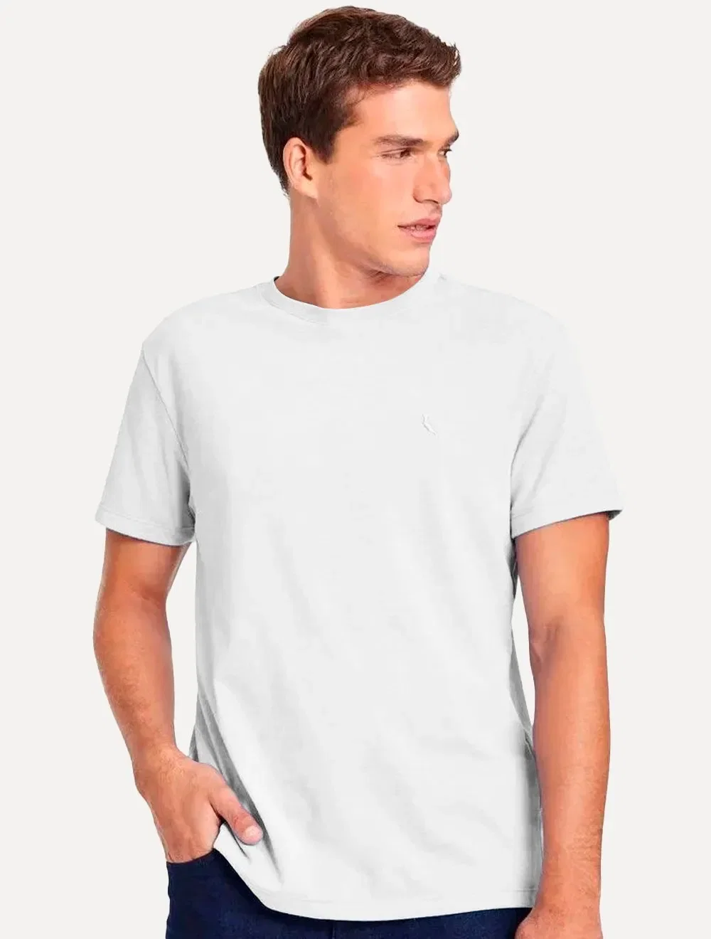 Camiseta Reserva Masculina Regular Mescla Touch Branca — imagem 1