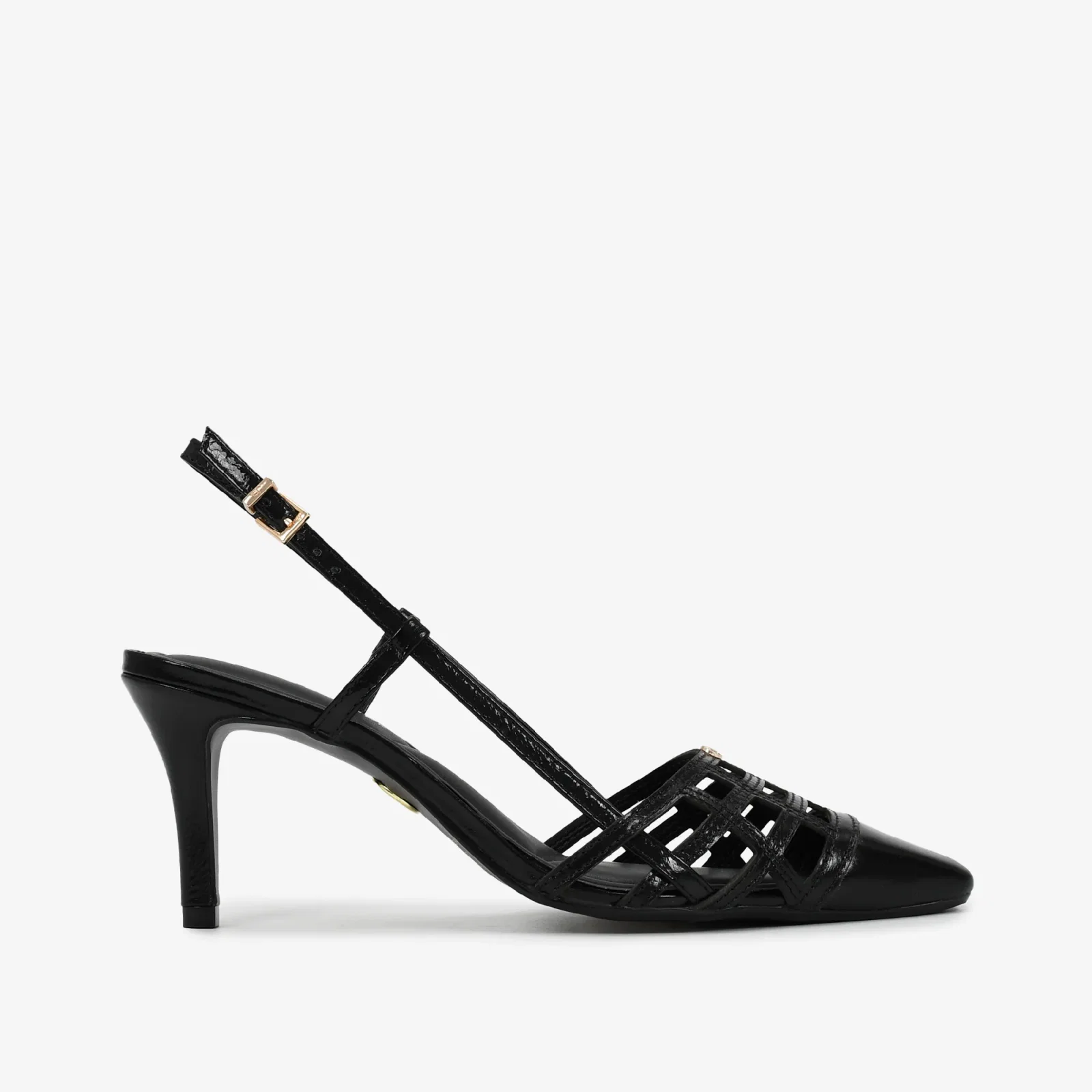 Slingback Preto Salto Fino Couro — imagem 1