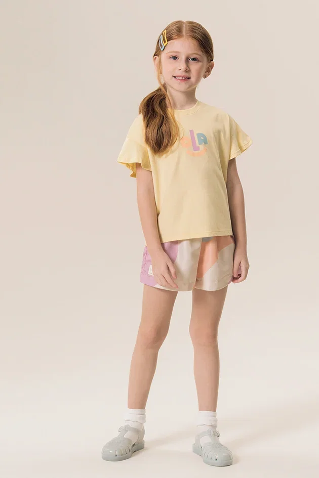 Conjunto Infantil Blusa Box Com Estampa e Shorts De Microfibra Estampado Alegria