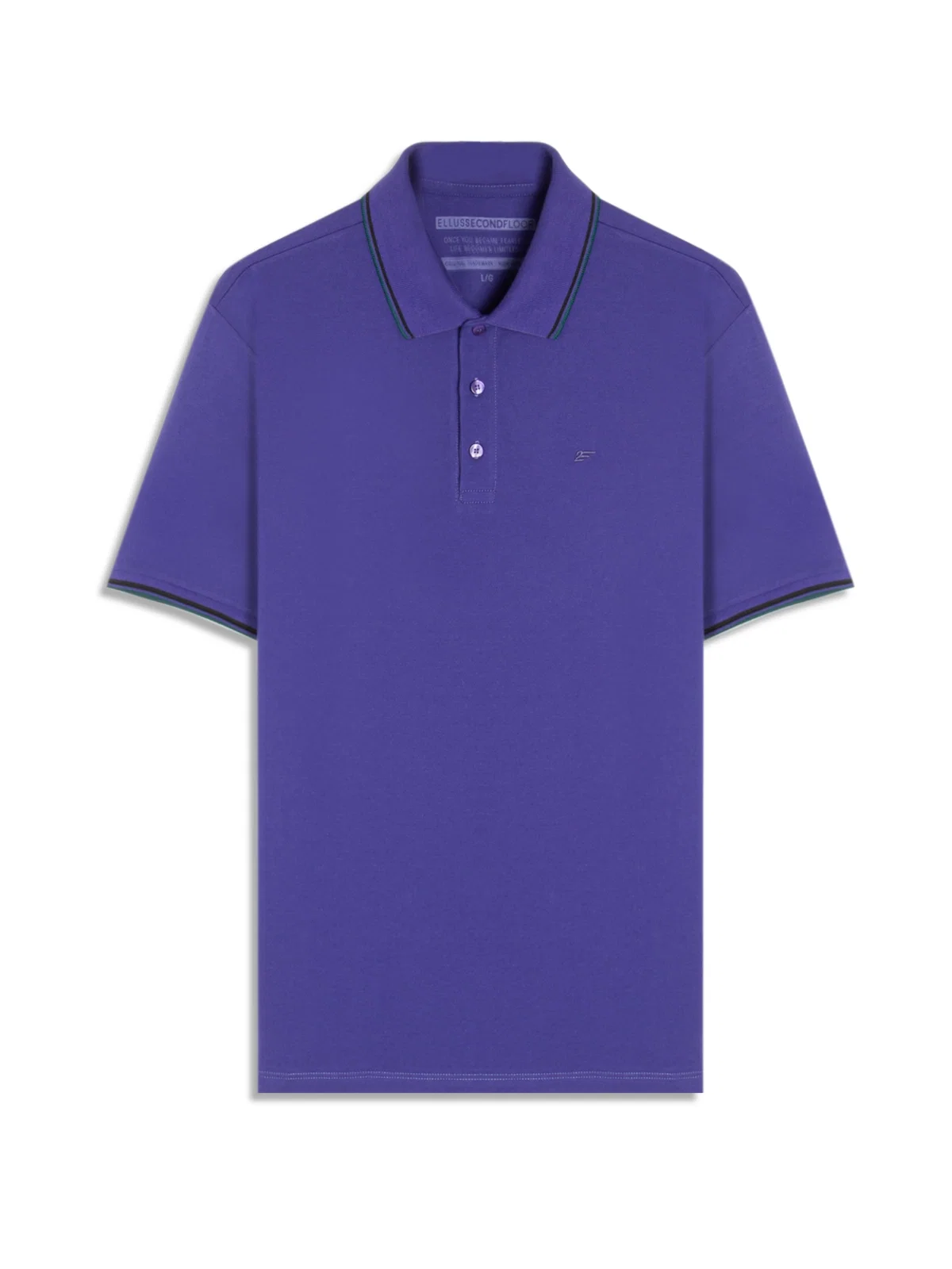 Polo Piquet 2nd Floor Friso Azul Carbono — imagem 1