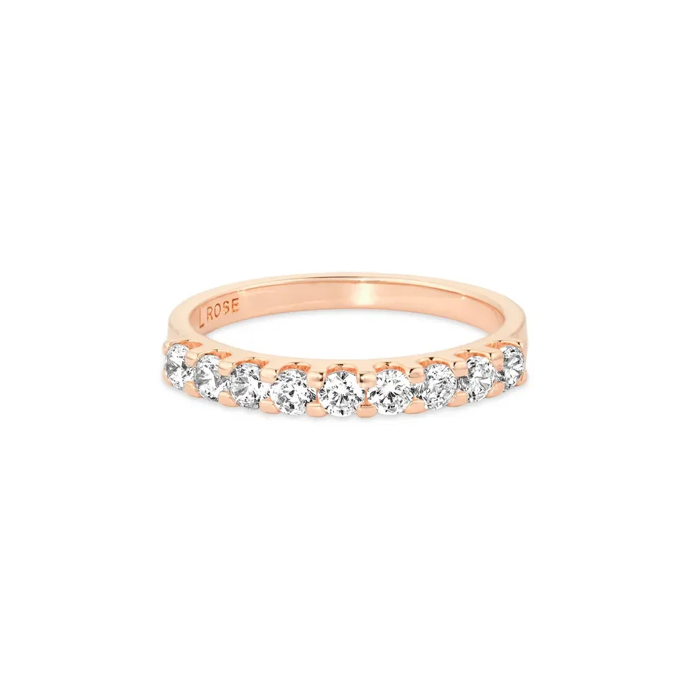 Anel Life Intense em Liga Rosé com Banho de Ouro Rosé 18k e Pedras Incolores