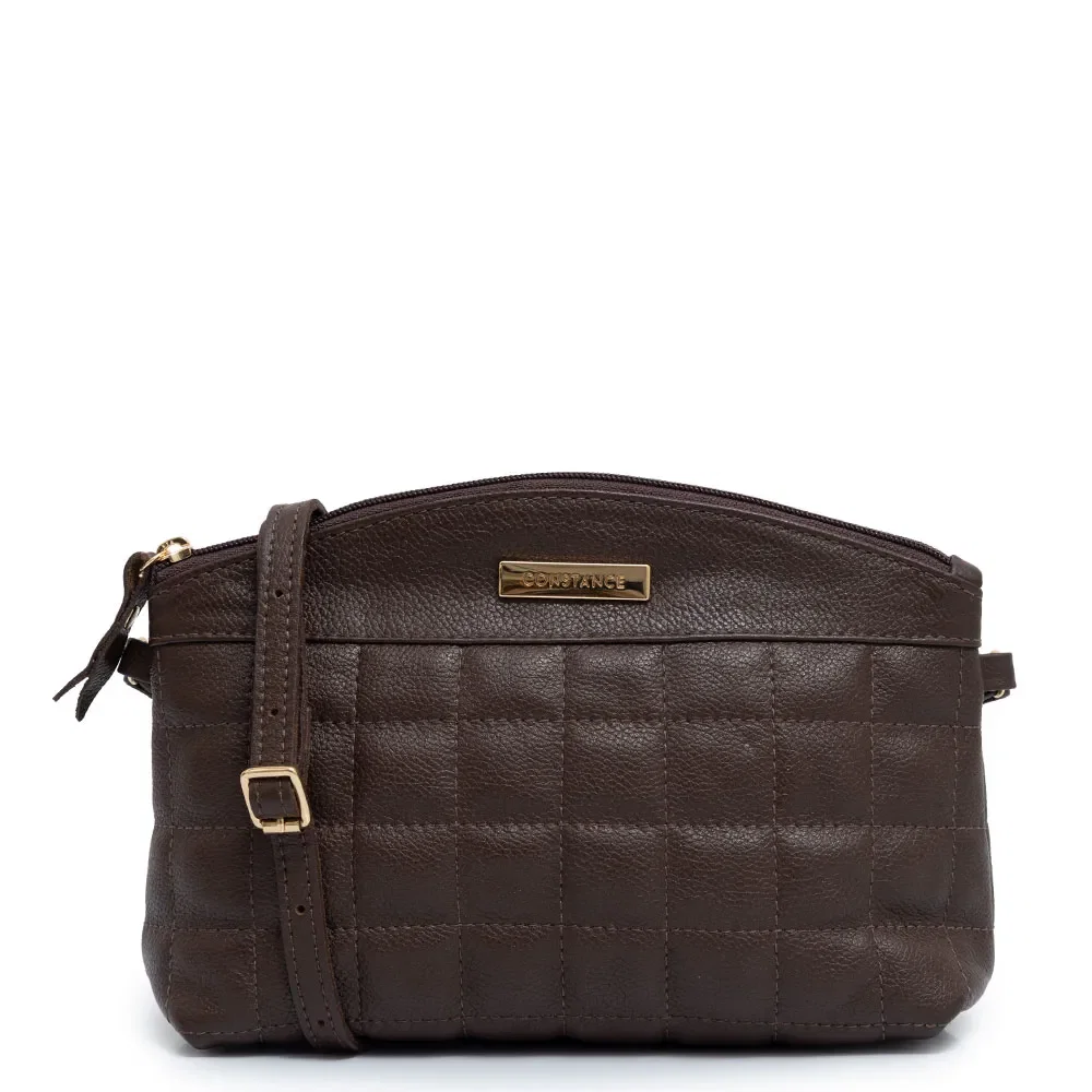 Bolsa Crossbody Couro Café Pespontada