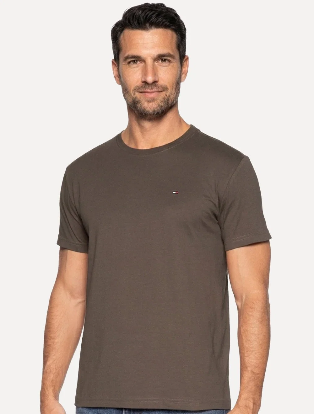 Camiseta Tommy Hilfiger Masculina Essential Cotton Marrom — imagem 1