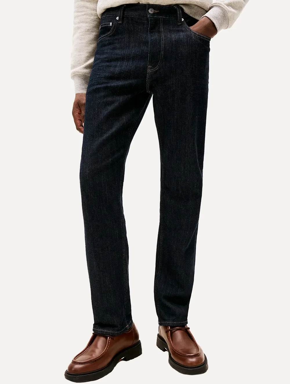 Calça Tommy Hilfiger Masculina Regular Na Nos Mercer Rinse Azul Marinho