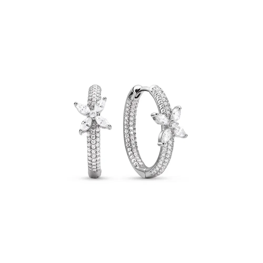 Argola Life Butterfly em Prata 925 com Pedras Incolores, 32mm