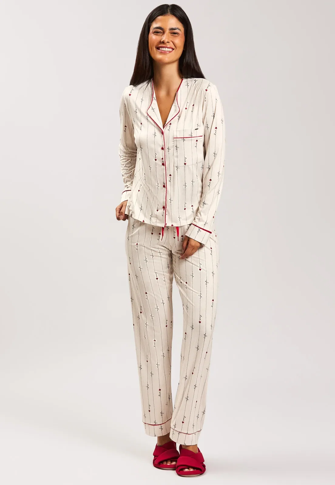 Pijama Americano Longo de New Skin Baunilha