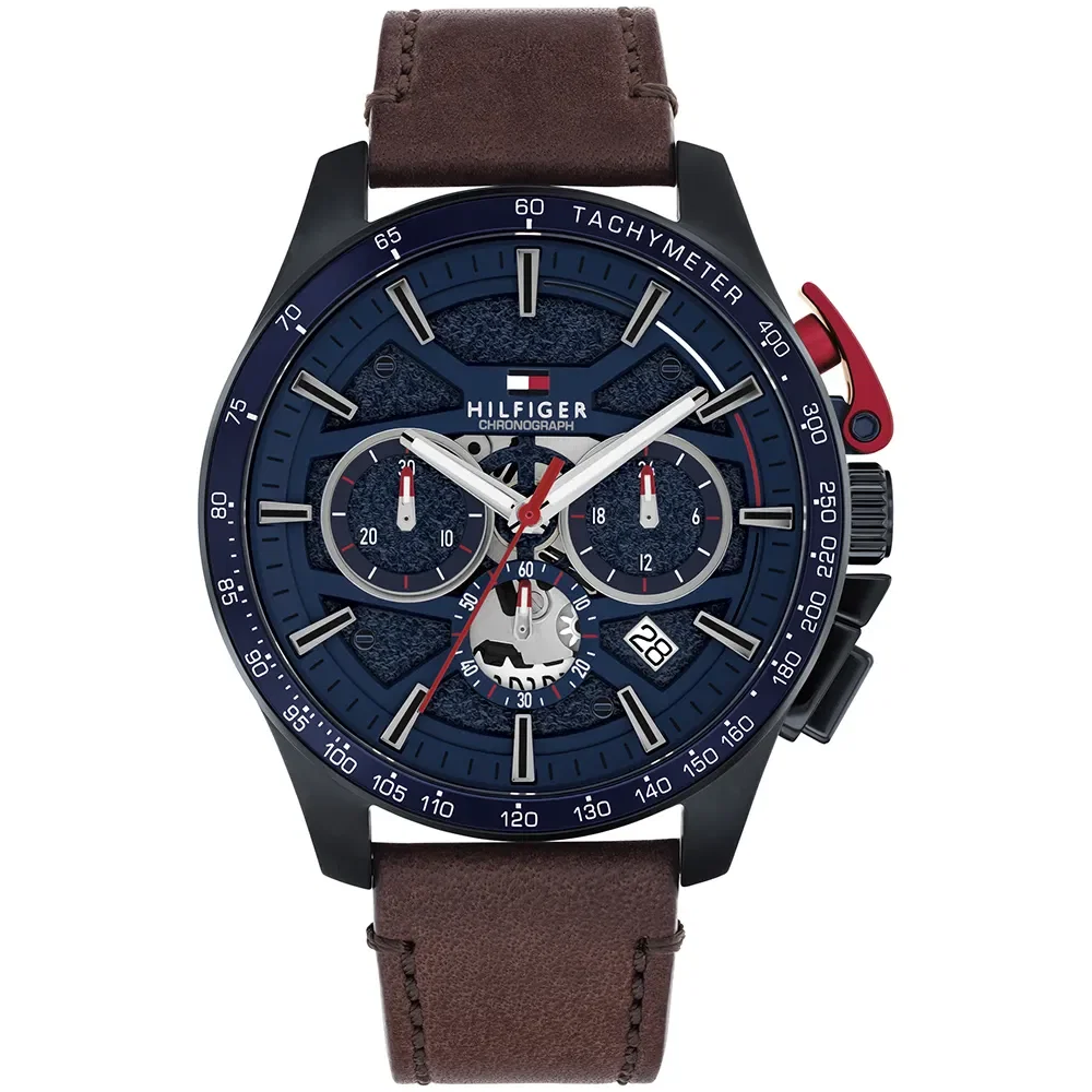 Relógio Tommy Hilfiger Bank Masculino em Couro Marrom 1792268 — imagem 1