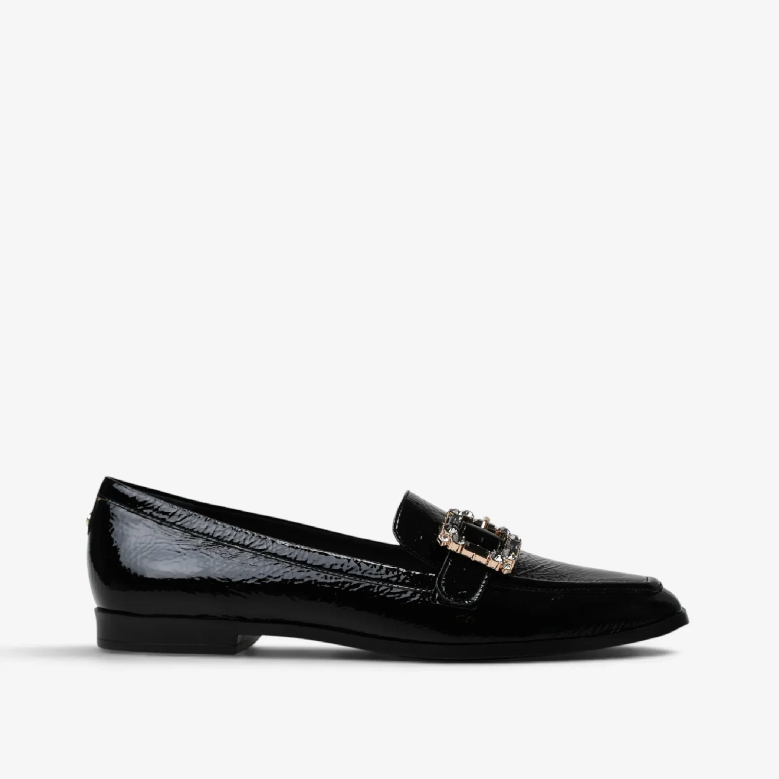 Loafer Preto Fivela Verniz